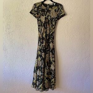 Ann Taylor Black Floral Maxi Dress